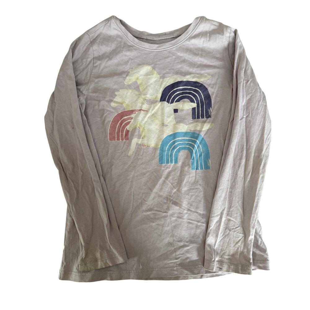 Tea collection purple horse rainbow shirt size 7